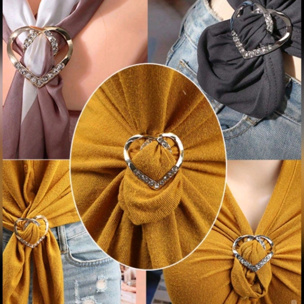 2pc Love Heart Buckle, Shirt T-shirt Collar Clip, Knot, Dress Waistband Buckle